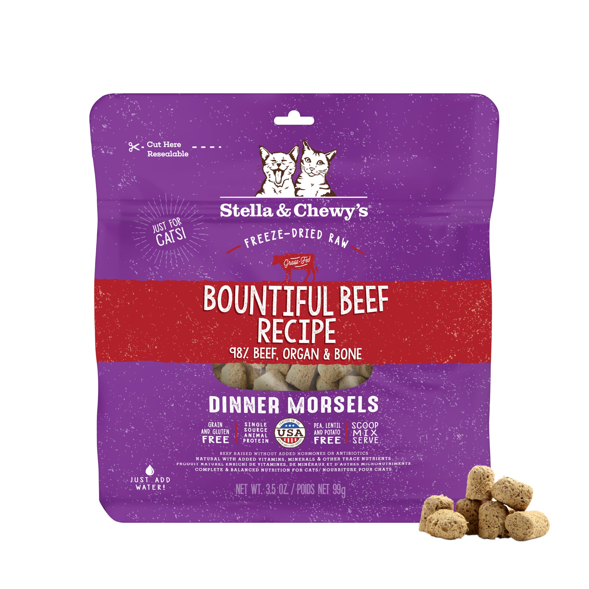 Bountiful Beef Freeze-Dried Raw Dinner Morsels for Cats
