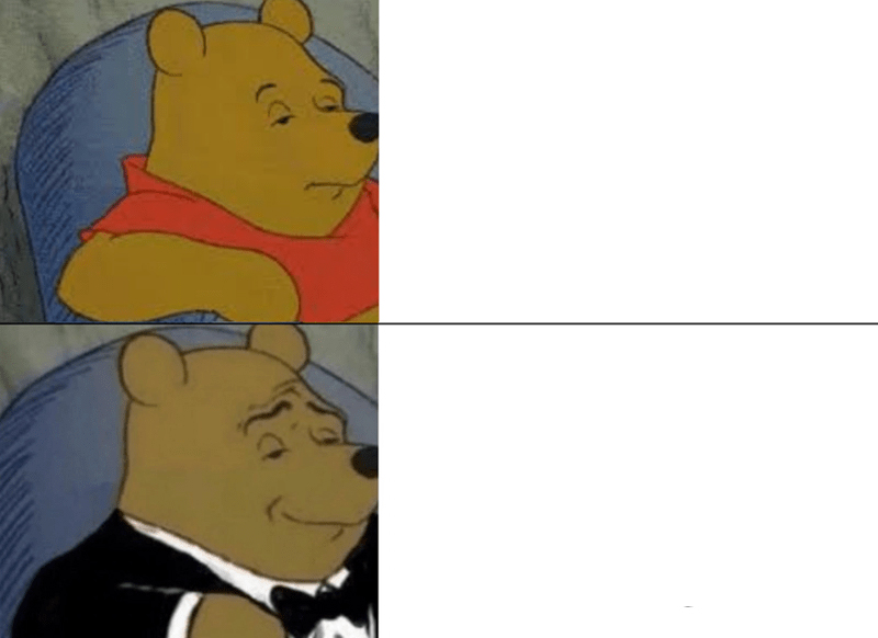 Tuxedo Winnie The Pooh meme about Stella & Chewy's