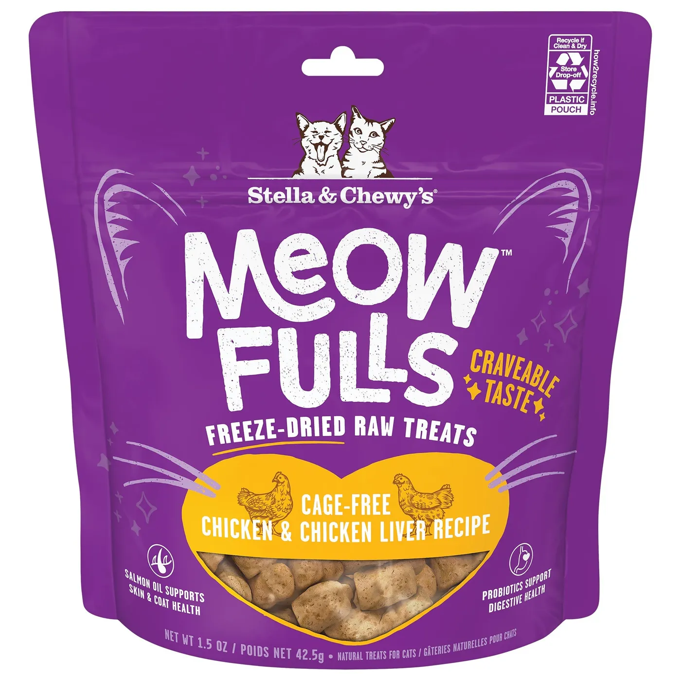 Meow Fulls freeze-dried raw treats pouch