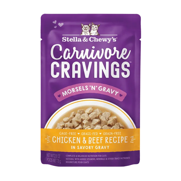 Carnivore Cravings Morsels pouch, chicken and beef