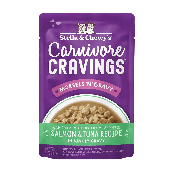 Carnivore Cravings Morsels pouch, salmon and tuna
